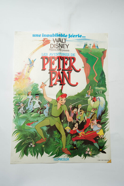 Peter Pan — Dossier de presse complet original · Walt Disney · 2 dépliants + dossier 28p. + affiche + affichette + 11 photos d'exploitation · Studios Walt Disney, 1953