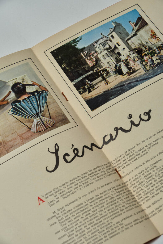 Mon Oncle — Dossier de presse original · 3 photographies argentiques · Jacques Tati · Conçu et illustré par Pierre Étaix · Specta Films, 1958