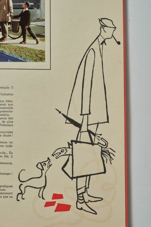 Mon Oncle — Dossier de presse original · 3 photographies argentiques · Jacques Tati · Conçu et illustré par Pierre Étaix · Specta Films, 1958