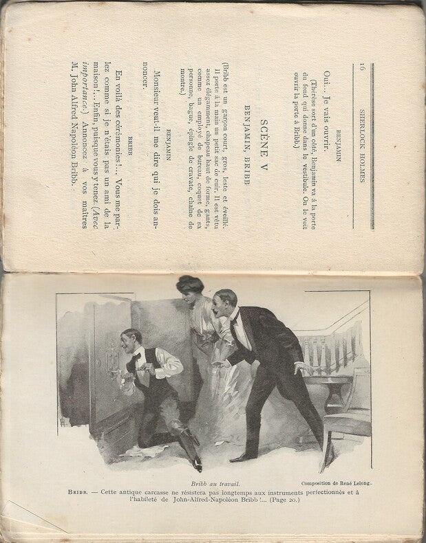 Sherlock Holmes — Pièce en 5 actes · Pierre Decourcelle d'après Conan Doyle & Gillette · Édition originale unique · Pierre Lafitte, c. 1910