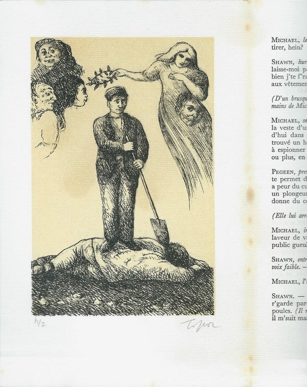 Le Baladin du Monde Occidental — J.M. Synge · 4 lithographies originales signées de Topor · Hors commerce H/2 · Dédicace du traducteur · La Délirante, 1974
