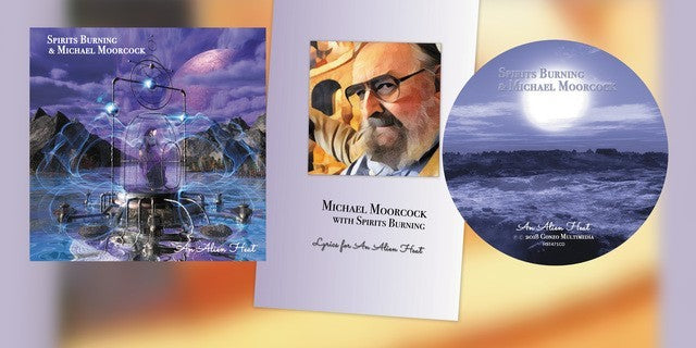 An Alien Heat — Spirits Burning & Michael Moorcock · Coffret collector n° 179/250 · Signé Moorcock, Falcone & Bouchard · Gonzo Multimedia, 2017