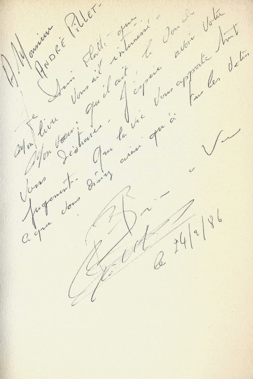 French Solo — Maurice Castellani · Dédicace autographe pleine page · Édition originale · Jean Picollec, 1985