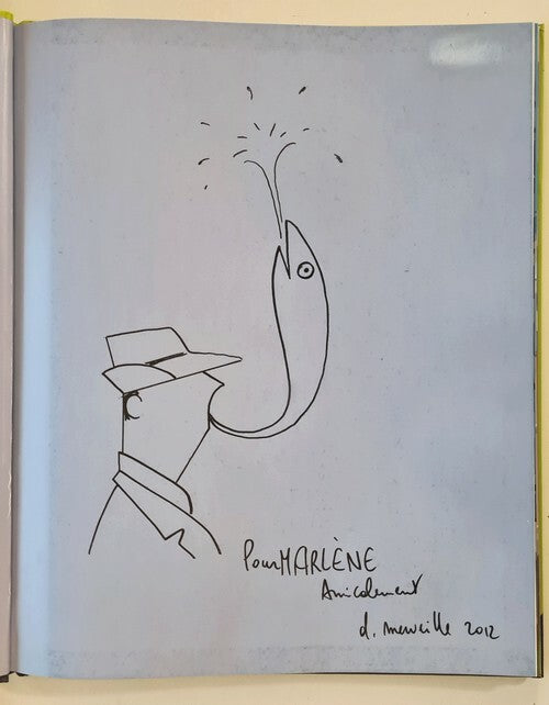 Le Jacquot de Monsieur Hulot — David Merveille · Dessin original pleine page signé · D'après Jacques Tati · Éditions du Rouergue, 2006