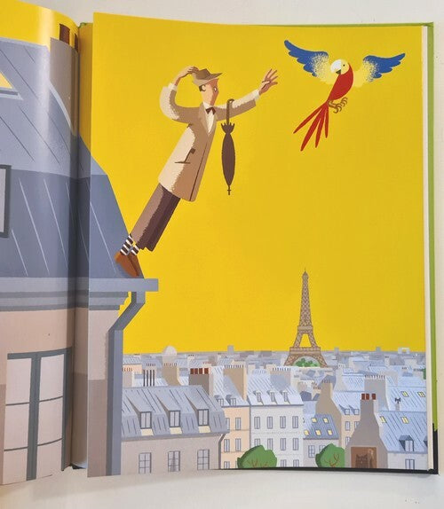 Le Jacquot de Monsieur Hulot — David Merveille · Dessin original pleine page signé · D'après Jacques Tati · Éditions du Rouergue, 2006