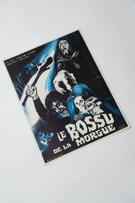 Le Bossu de la Morgue — Affichette originale d'exploitation · Javier Aguirre · Paul Naschy · Illustration Constantin Belinsky · Janus-Eva Films, 1973