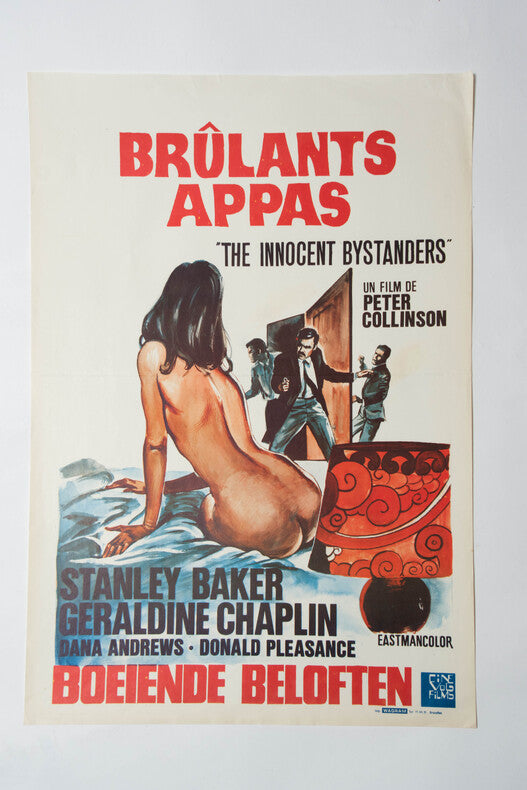 Brûlants Appas — Affiche originale belge d'exploitation · Peter Collinson · Stanley Baker · Cine Vog Films, 1972