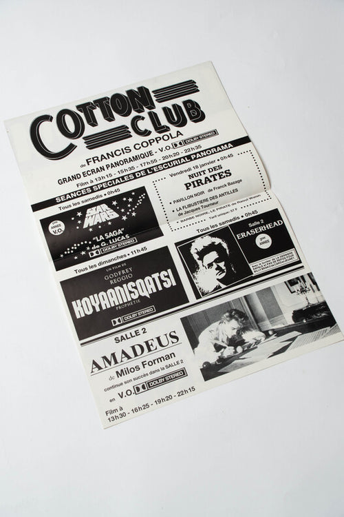 Cotton Club — Affichette originale de salle · Francis Ford Coppola · Escurial-Panorama Paris, 1984