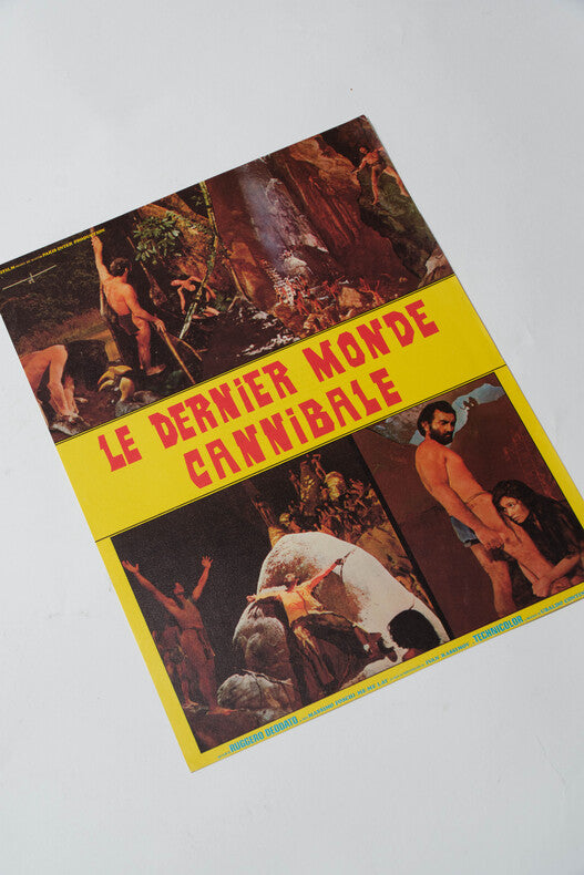 Le Dernier Monde Cannibale — Affichette originale d'exploitation · Ruggero Deodato · Précurseur de Cannibal Holocaust · AudiFilm, 1977
