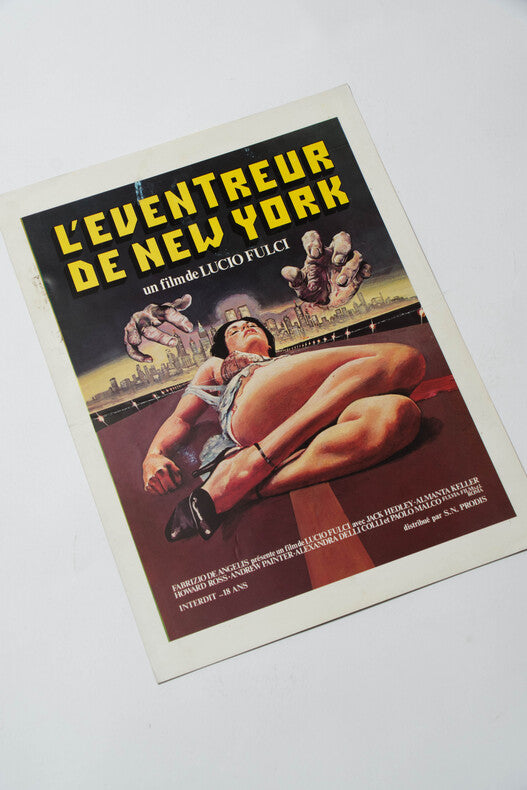 L'Éventreur de New York — Affichette originale d'exploitation · Lucio Fulci · SN.Prodis, 1982