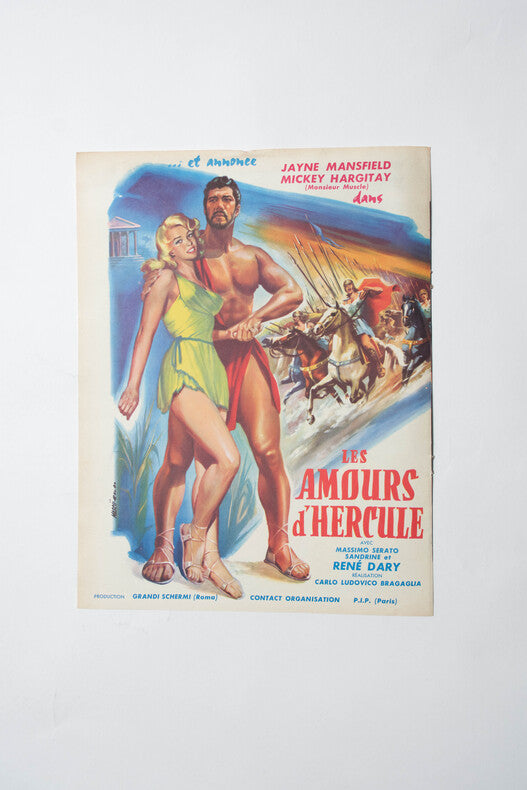 Dans les Griffes de Borgia & Les Amours d'Hercule — Double affichette originale dépliante · Illustration Mascii · Sigmadis, 1959