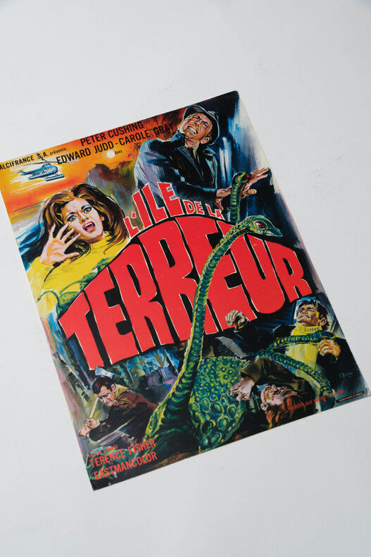 L'Île de la Terreur — Affichette originale d'exploitation · Terence Fisher · Peter Cushing · Illustration Constantin Belinsky · Alcifrance, 1966