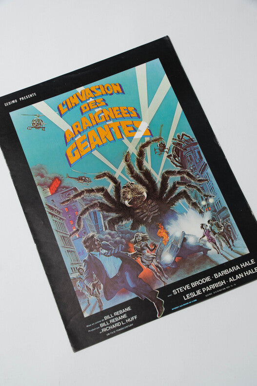L'Invasion des Araignées Géantes — Affichette originale et dépliant d'exploitation · Bill Rebane · Sedimo, 1975