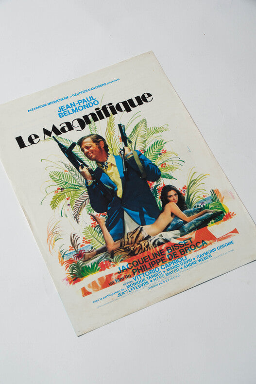 Le Magnifique — Affichette originale d'exploitation · Philippe de Broca · Belmondo · Bisset · Les Films Ariane, 1973