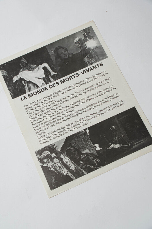 Le Monde des Morts-Vivants — Affichette originale d'exploitation · Amando de Ossorio · 1974