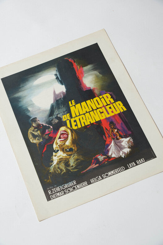 Le Manoir de l'Étrangleur — Affichette originale d'exploitation · Rudolf Zehetgruber · Illustration Michel Landi · D.F.C, 1963