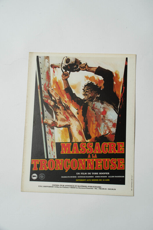 Massacre à la Tronçonneuse — Synopsis original de salle · Le Hollywood Boulevard · René Château · Tobe Hooper, 1982