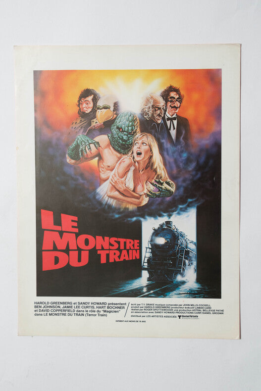 Le Monstre du Train — Affichette originale d'exploitation · Roger Spottiswoode · Jamie Lee Curtis · Les Artistes Associés, 1980