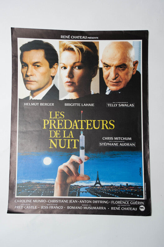 Les Prédateurs de la nuit — Affiche originale d'exploitation · Jess Franco · Helmut Berger · Brigitte Lahaie · 1988