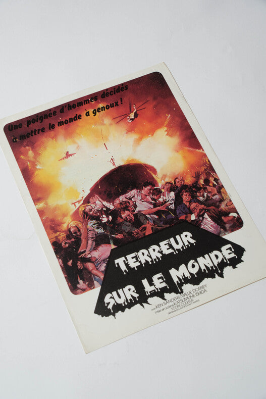 Terreur sur le Monde — Affichette originale d'exploitation · Katsumune Ishida · Illustration Yves Thos · Audifilm & Camidis, 1975