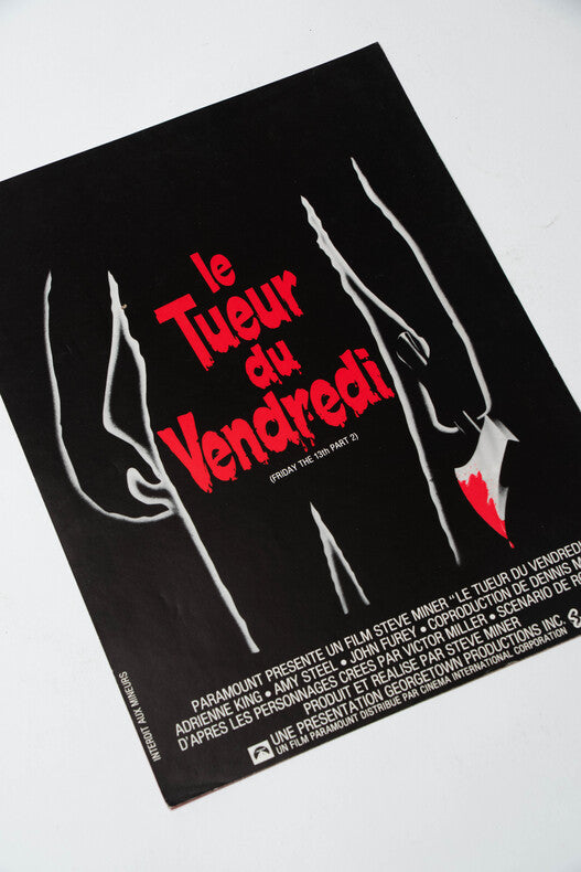 Vendredi 13 - Chapitre 2 — Affichette originale d'exploitation · Steve Miner · Sélection Avoriaz 1982 · CIC, 1981