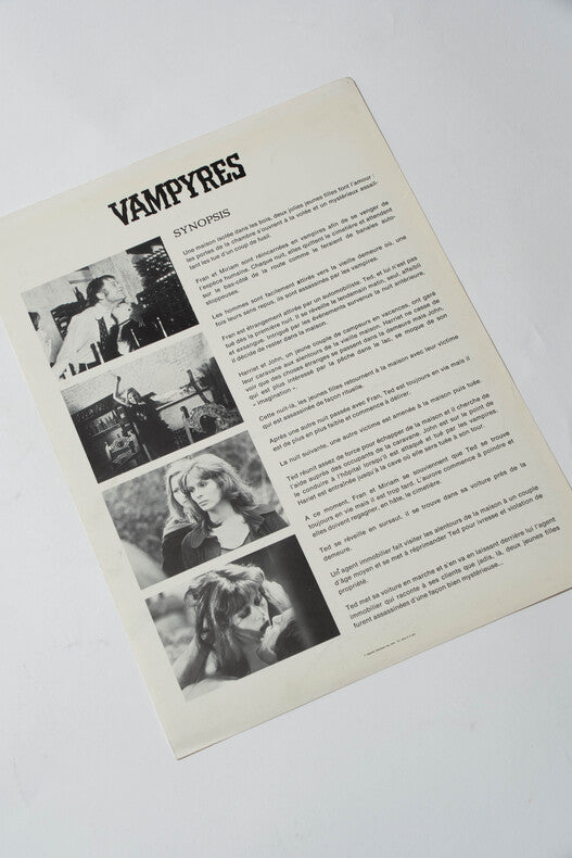 Vampyres — Affichette originale d'exploitation · José Ramón Larraz (Joseph Larraz) · Sélection Avoriaz 1976 · Panoceanic Films, 1974