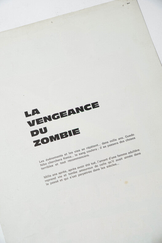 La Vengeance du Zombie — Affichette originale d'exploitation · Manuel Caño · Univers Galaxie Films, 1975