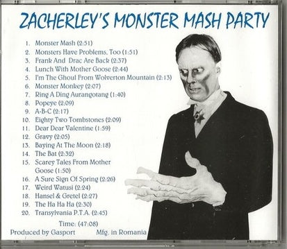 Zacherley's Monster Mash Party — John Zacherley · Picture CD · Livret illustré par Jack Davis · Transylvania Records